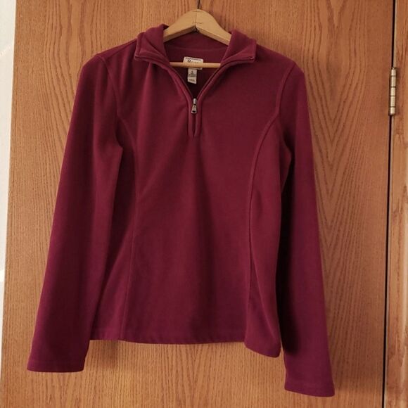 GH Bass & Co Quarter Zip Fleece Pullover Sweater Purple / Magenta Sz S - Picture 1 of 7